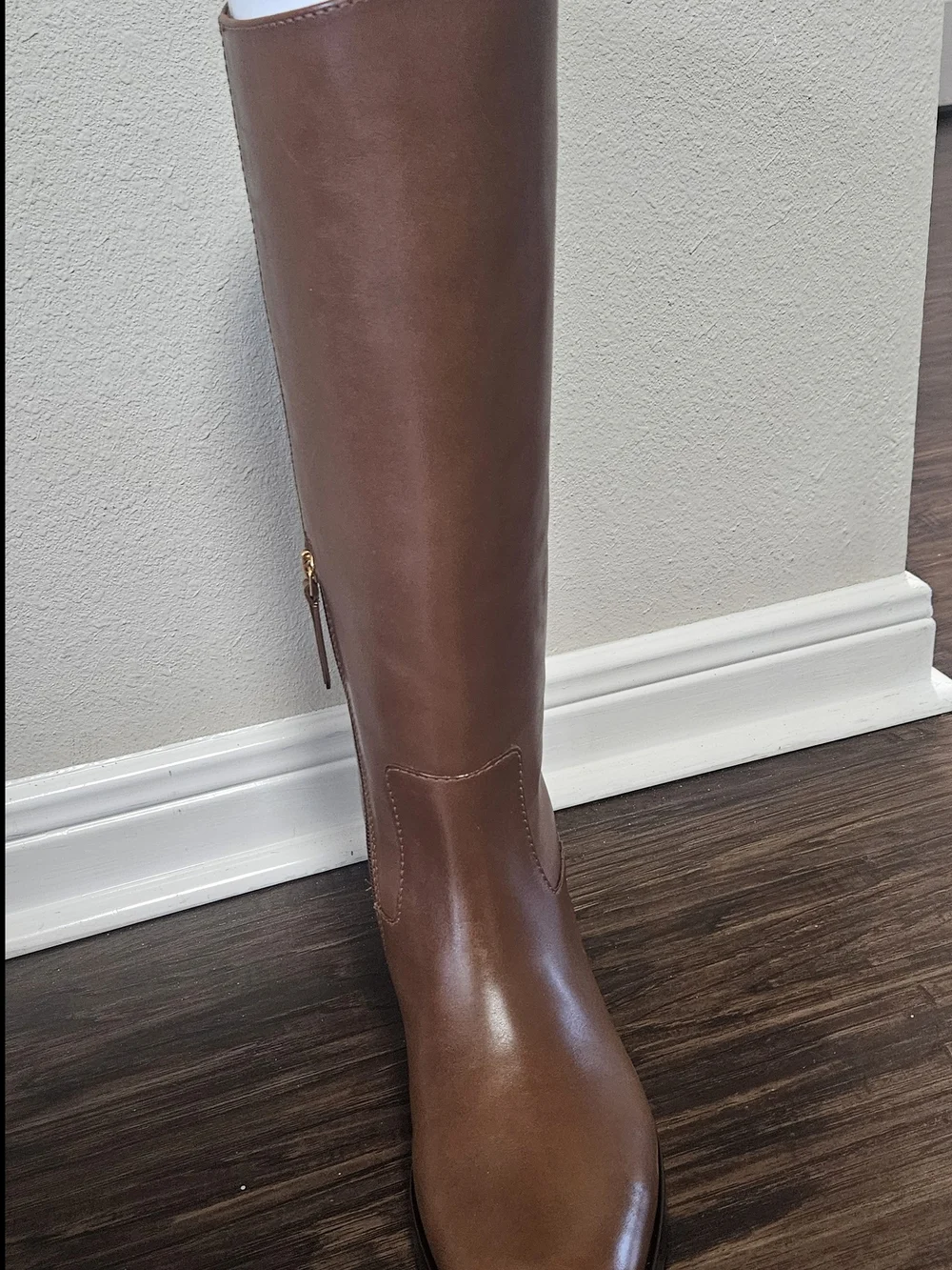 Tory Burch Cognac Leather Over-the-Knee Riding Boots